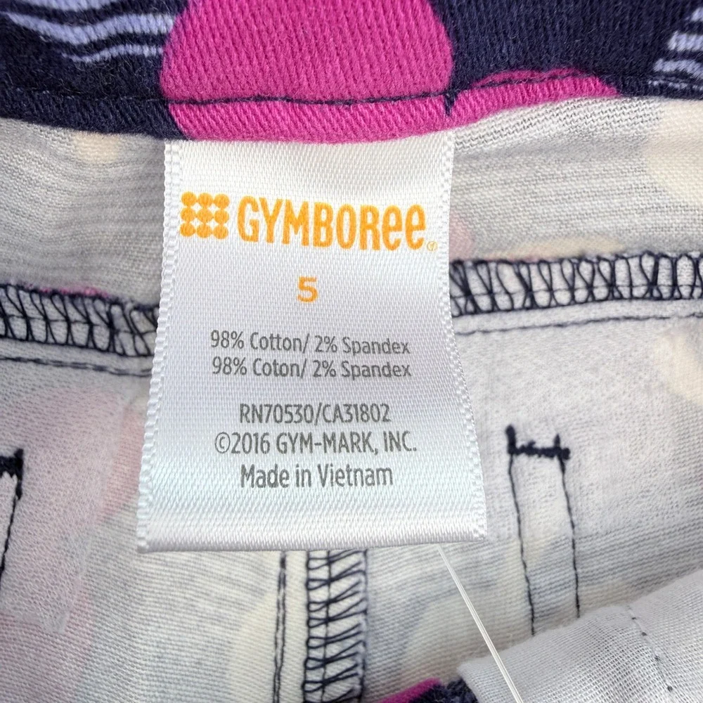 Gymboree Floral Pants Girls 5 Navy Blue Purple Retro Mod Flower Power Slim NWT
